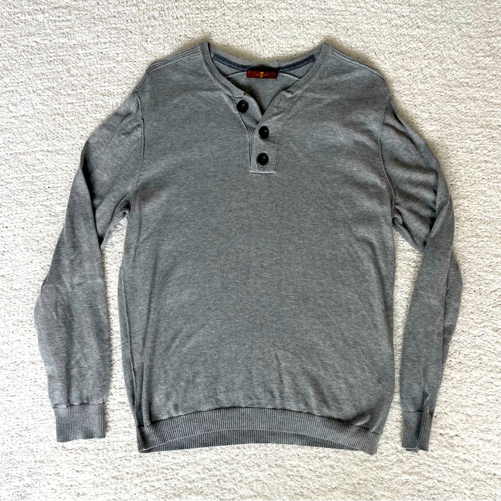 7 For All Mankind Brand, Men’s Large Sweater/Shirt, Color Gray
